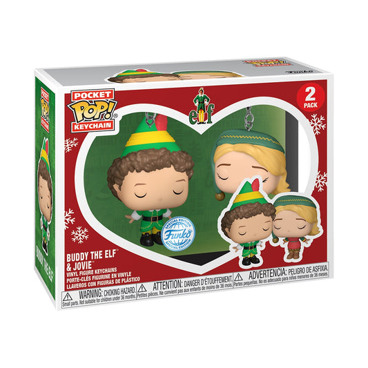 ✨ Pack 2 porte-clés Funko Pocket Pop! – Buddy & Jovie (Elf – Édition spéciale)