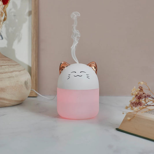 🎀 Diffuseur d’Huiles Essentielles LED - Chat Kawaii 🎀